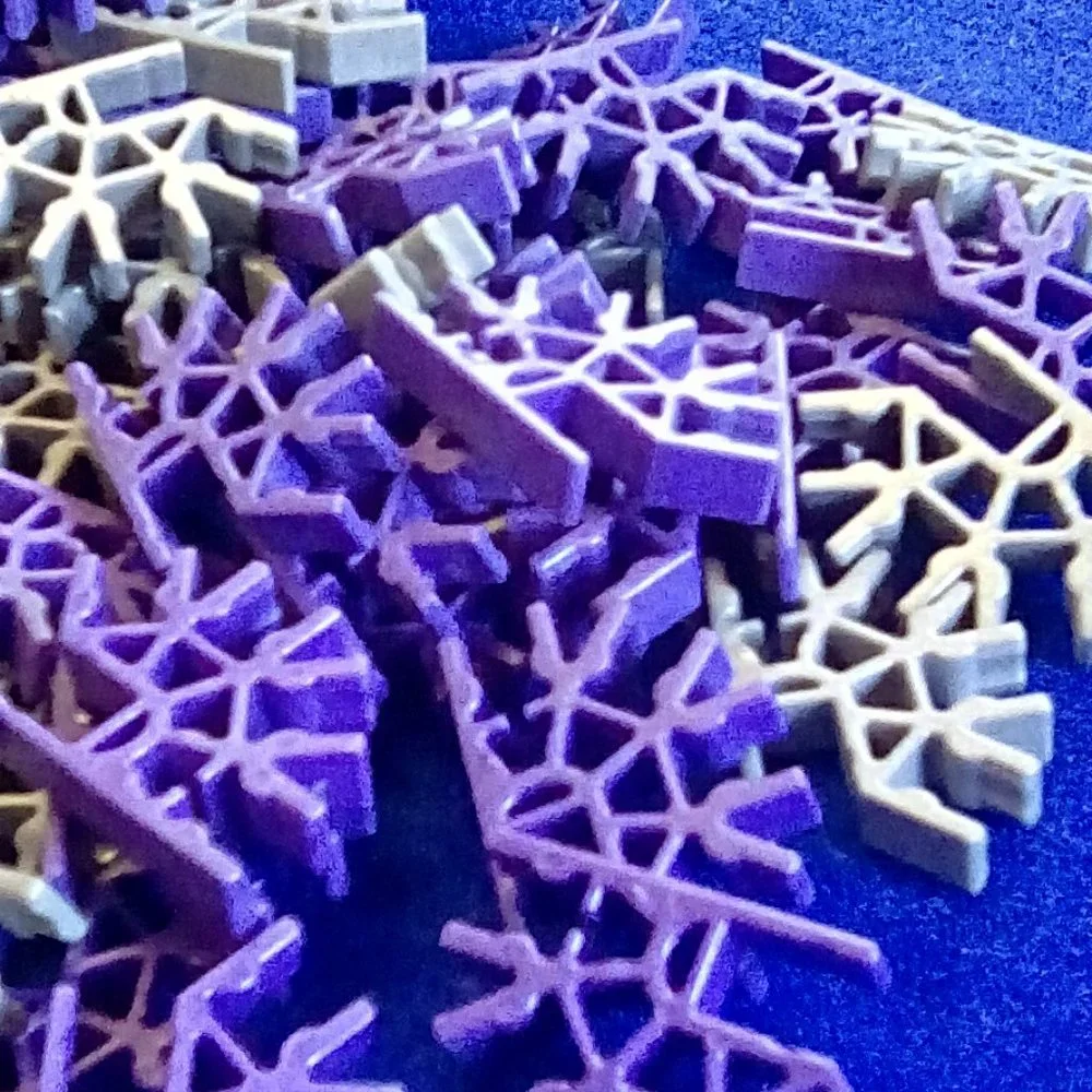 K'NEX connector4-way 3D purple grey